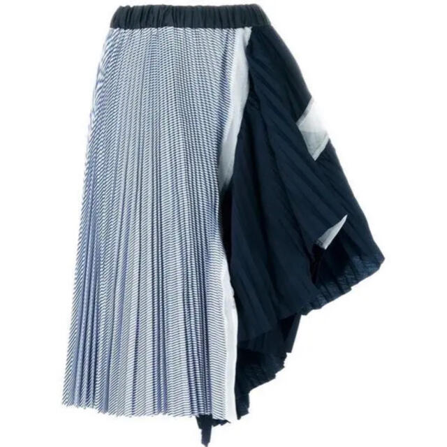 WEB限定カラー有 sacai 2017ss ストライプアシンメトリースカート