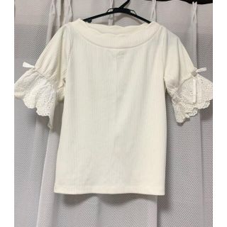 マジェスティックレゴン(MAJESTIC LEGON)のマジェスティックレゴン　白カットソー　Tシャツ(Tシャツ(半袖/袖なし))