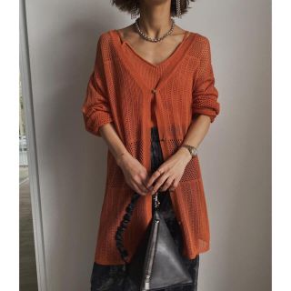 アメリヴィンテージ(Ameri VINTAGE)の2way shine mesh knit top(カーディガン)