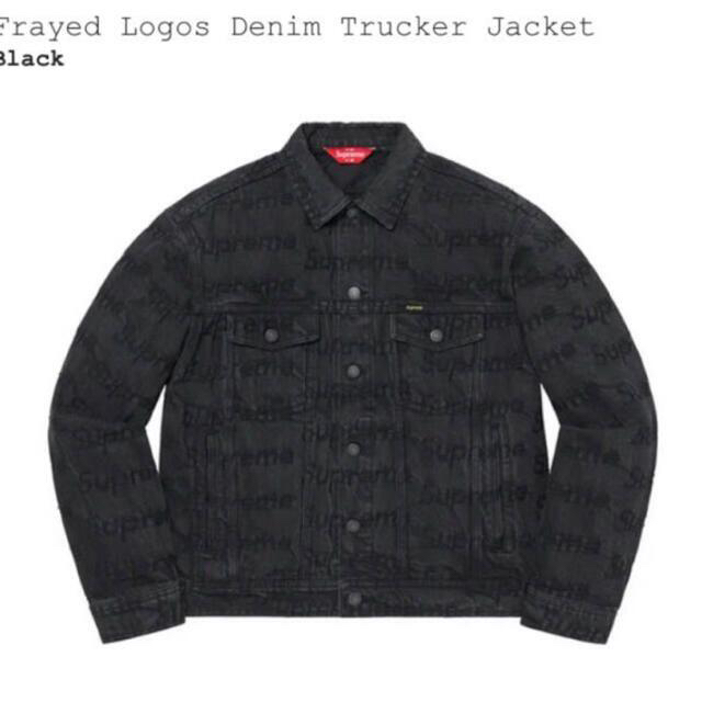 Frayed Logos Denim Trucker jacket M 黒