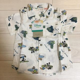 ザラキッズ(ZARA KIDS)の【新品】Zara Baby Boy ミッキーアロハシャツ 92cm(ブラウス)