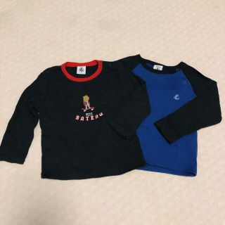 プチバトー(PETIT BATEAU)のPETIT BATEAU プチバトーロンT 2枚セット 18m/81cm(Ｔシャツ)