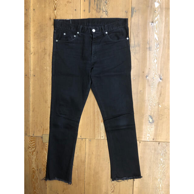 jonnlynx カットオフストレッチデニムパンツ ブラック ブーツカット