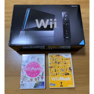 ウィー(Wii)のNintendo Wii 本体 ＋ ソフト3本セット(家庭用ゲーム機本体)