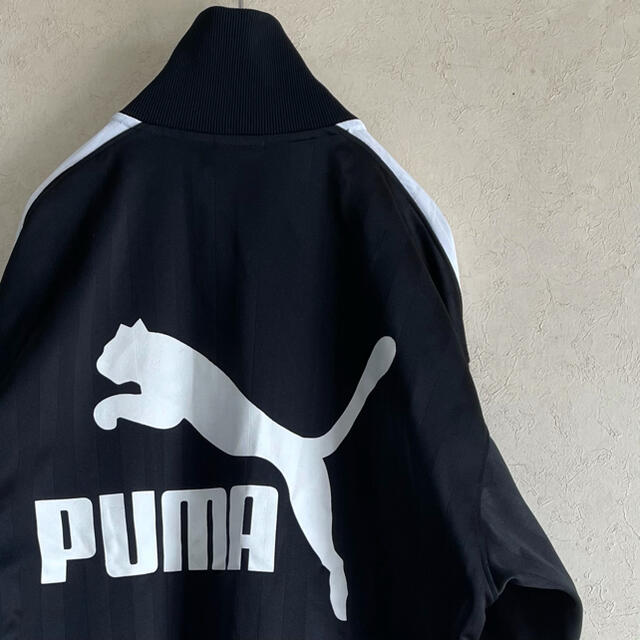 90's PUMA Track Jacket  黒×白 ハイネック デカロゴ