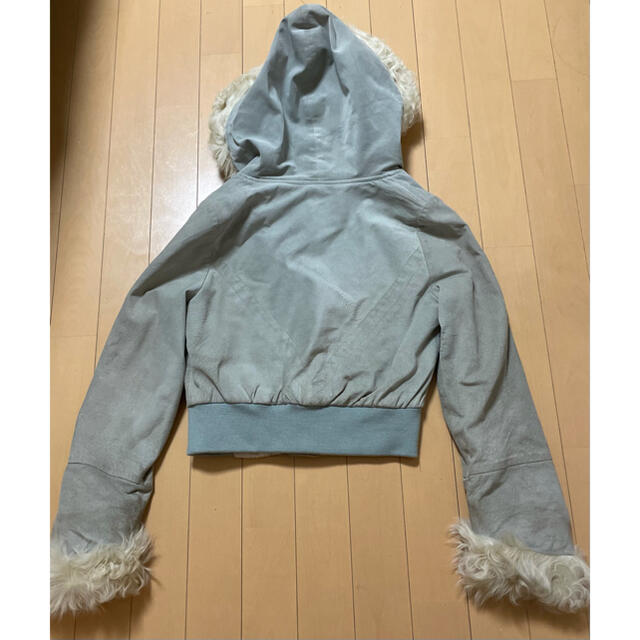 リリーブラウン 水色 ショート丈 ムートン コート