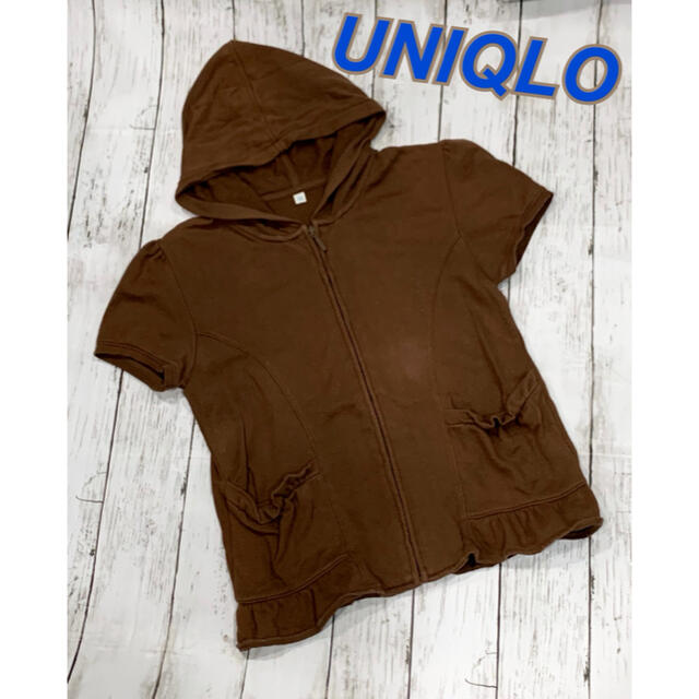 UNIQLO(ユニクロ)の＊UNIQLO 半袖パーカー 150cm＊ キッズ/ベビー/マタニティのキッズ服女の子用(90cm~)(ジャケット/上着)の商品写真