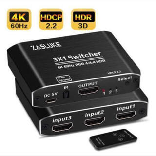 ZasLuke HDMI切替器 3入力1出力(映像用ケーブル)