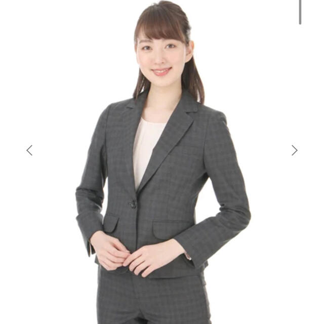 THE SUIT COMPANY(スーツカンパニー)の【パインアメ様専用】パンツスーツ上下　グレー　チェック レディースのフォーマル/ドレス(スーツ)の商品写真