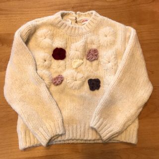 ザラキッズ(ZARA KIDS)のZARA  フラワーアップリケ　セーター(ニット)