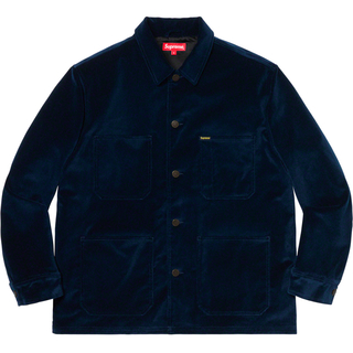 シュプリーム(Supreme)の新品 L Navy Supreme Velvet Chore Coat(カバーオール)