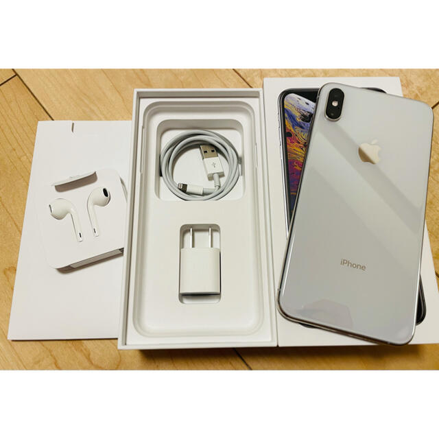 iPhone Xs Max Silver 64GB SIMフリースマートフォン/携帯電話