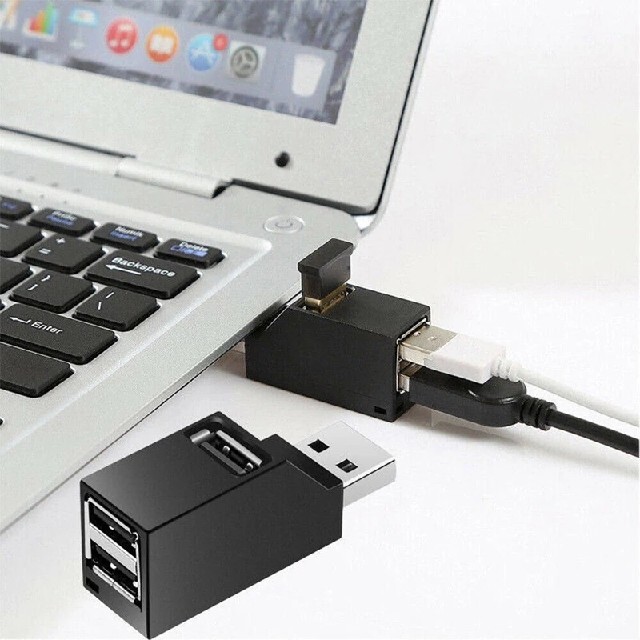 USB2.0×3ポート増設　省スペース スマホ/家電/カメラのPC/タブレット(PC周辺機器)の商品写真