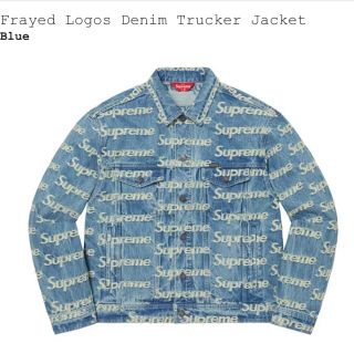 シュプリーム(Supreme)のFrayed Logos Denim Trucker Jacket XL(Gジャン/デニムジャケット)