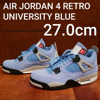 ナイキ(NIKE)のAIR JORDAN 4 RETRO UNIVERSITY BLUE 27cm(スニーカー)