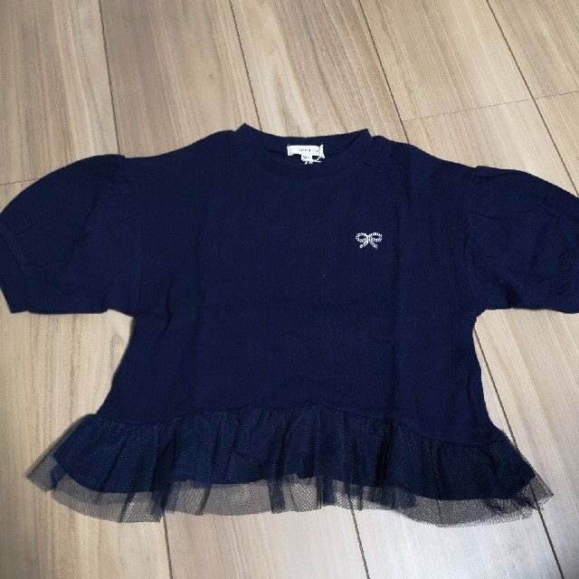 Seraph(セラフ)のセラフ　seraph　パフスリーブチュニック　ネイビー　100 キッズ/ベビー/マタニティのキッズ服女の子用(90cm~)(Tシャツ/カットソー)の商品写真