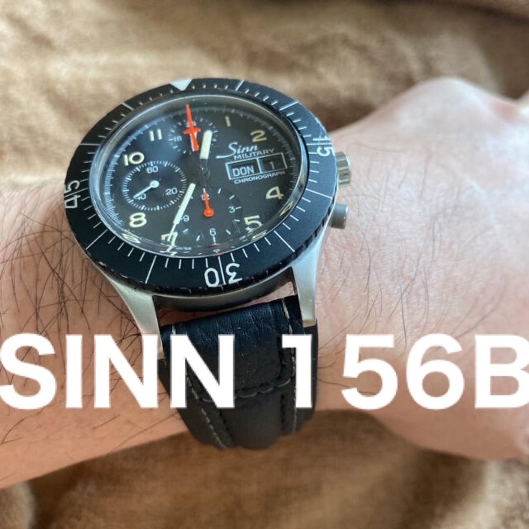 SINN(シン)のジン　SINN 自動巻　パイロット　クロノグラフ　ドイツ製　時計　ミリタリー メンズの時計(腕時計(アナログ))の商品写真