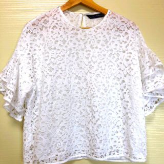 ザラ(ZARA)のZARA WOMＡN 総レースブラウス　M(シャツ/ブラウス(半袖/袖なし))