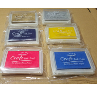 【訳あり】ケース蓋ヒビあり スタンプ台 6色セット★ カラー選択自由(印鑑/スタンプ/朱肉)