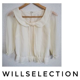 ウィルセレクション(WILLSELECTION)のWILLSELECTION シフォン リボン ブラウス 5分丈 ペプラム(シャツ/ブラウス(長袖/七分))