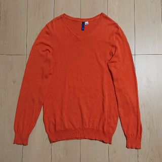 エイチアンドエム(H&M)のH&M ニット オレンジ Ｓコットン100%(ニット/セーター)