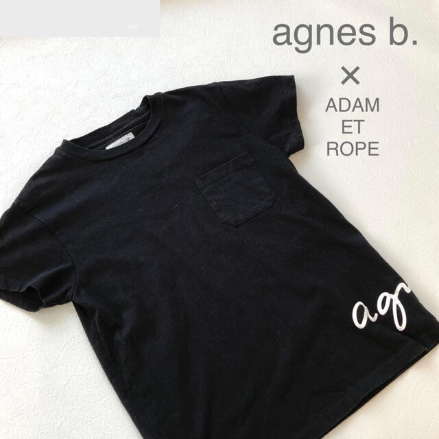 アニエスベー×アダムエロペ　コラボ　半袖Tシャツ　ブラック　コットンサイズフリー