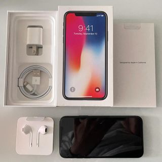 アイフォーン(iPhone)の【美品】iphoneX 256GB docomo SIMフリー化済(スマートフォン本体)