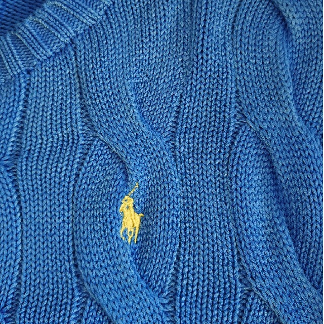 POLO RALPH LAUREN(ポロラルフローレン)のPOLO RALPH LAUREN コットン長袖ニットUS:M ロイヤルブルー レディースのトップス(ニット/セーター)の商品写真