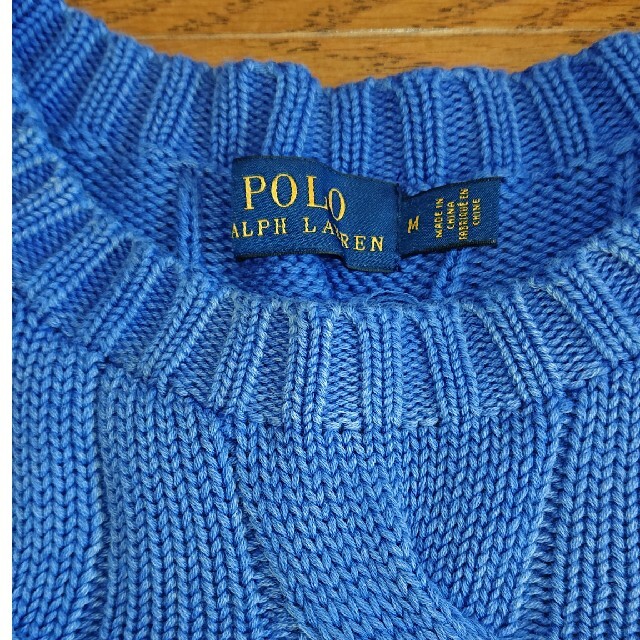 POLO RALPH LAUREN(ポロラルフローレン)のPOLO RALPH LAUREN コットン長袖ニットUS:M ロイヤルブルー レディースのトップス(ニット/セーター)の商品写真