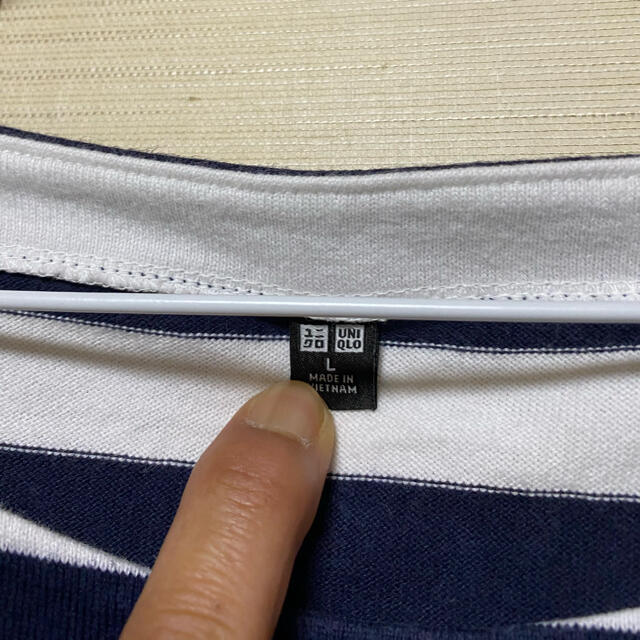 UNIQLO(ユニクロ)のボーダー　チュニックワンピ　紺　L レディースのトップス(チュニック)の商品写真