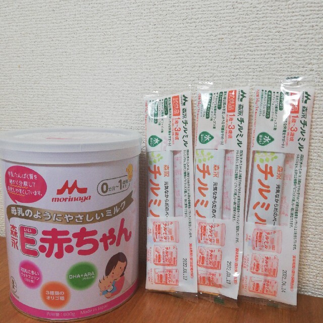 森永乳業(モリナガニュウギョウ)のちびすけ様専用　E赤ちゃん800g　チルミルスティック3本 キッズ/ベビー/マタニティの授乳/お食事用品(その他)の商品写真