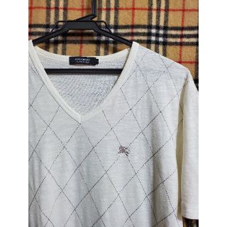 バーバリーブラックレーベル(BURBERRY BLACK LABEL)の■大きめサイズ！　▼首もとスッキリ！VネックTシャツ(Tシャツ/カットソー(半袖/袖なし))