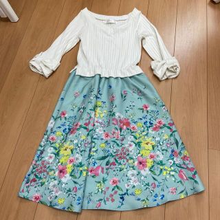 トッコ(tocco)のちえみぃ様専用　tocco 花柄スカートドッキングワンピース(ひざ丈ワンピース)