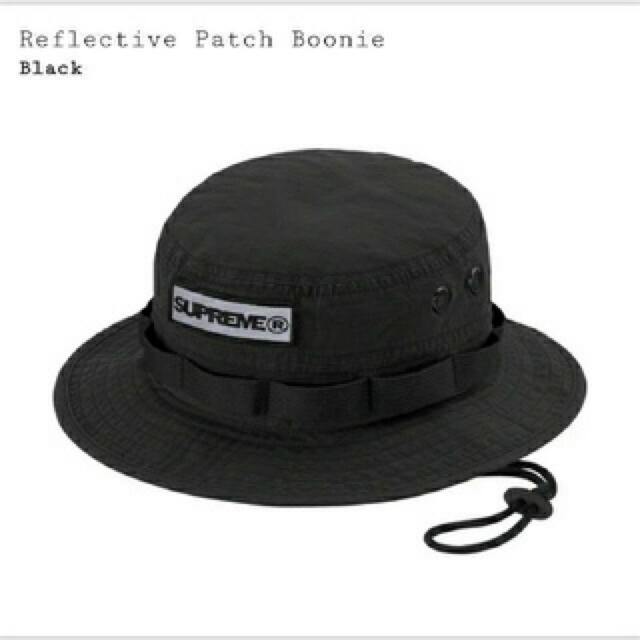 Supreme Reflective Patch Boonie BLK M/L帽子
