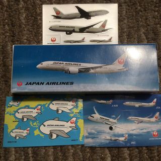 ジャル(ニホンコウクウ)(JAL(日本航空))のJAL ノベルティー　飛行機B787 とシール3種(航空機)