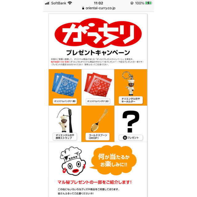 【新品・未使用】オリエンタルカレー　ゴールドスプーン　24KGP 非売品 インテリア/住まい/日用品のキッチン/食器(食器)の商品写真