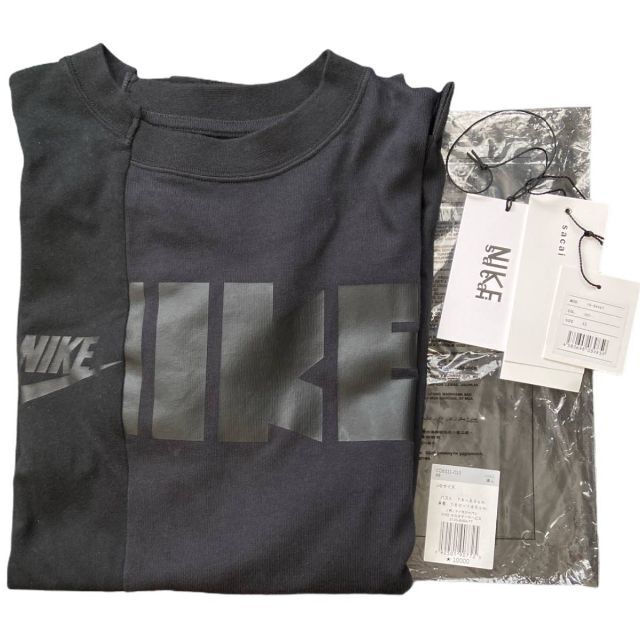 sacai(サカイ)のsacai NIKE ハイブリッドTシャツ ブラック size:XS メンズのトップス(Tシャツ/カットソー(半袖/袖なし))の商品写真