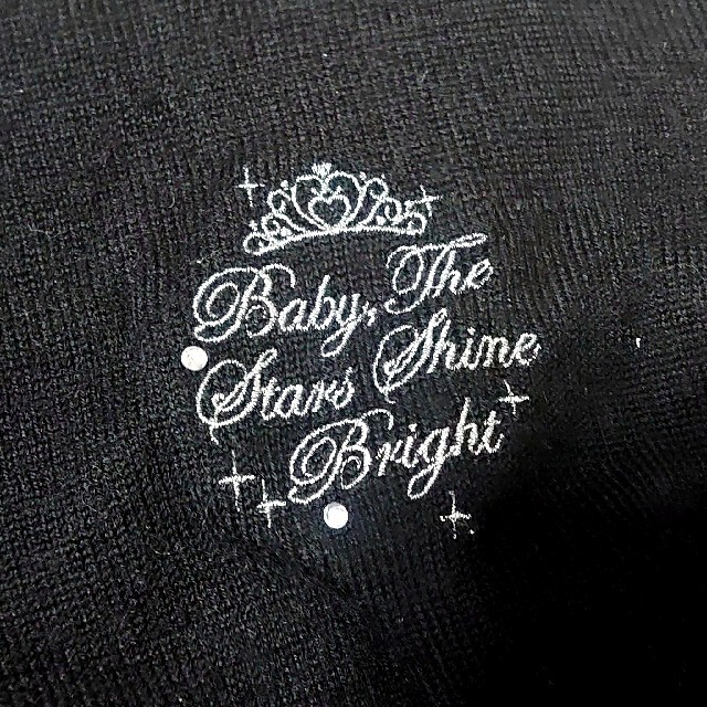 BABY,THE STARS SHINE BRIGHT(ベイビーザスターズシャインブライト)のBABY, THE STARS SHINE BRIGHT カーディガン 黒 レディースのトップス(カーディガン)の商品写真