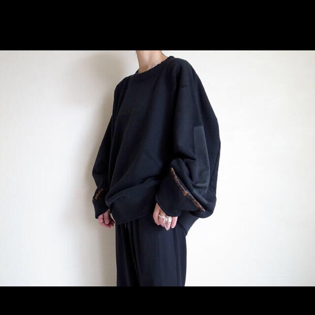 BLACKサイズstein OVERSIZED REBUILD SWEAT LS