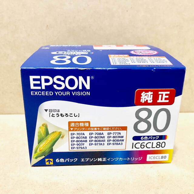 EPSON(エプソン)の新品未使用◇エプソン 純正インクカートリッジ IC6CL80 6色 とうもろこし スマホ/家電/カメラのPC/タブレット(PC周辺機器)の商品写真
