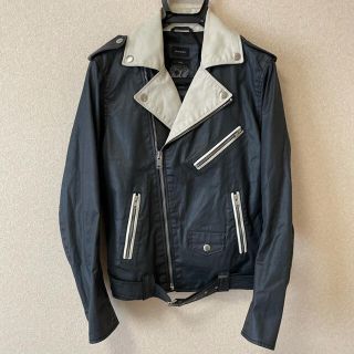 ディーゼル(DIESEL)の《DIESEL》ディーゼル　ダブルライダースジャケット　切り替え　ブラック　牛革(ライダースジャケット)