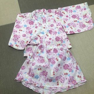 ハローキティ(ハローキティ)の美品　値下げ❣️サンリオ　ハローキティ　女の子　浴衣　110センチ(甚平/浴衣)