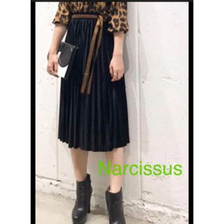 ナルシス(Narcissus)のNarcissus プリーツスカート　黒(ロングスカート)