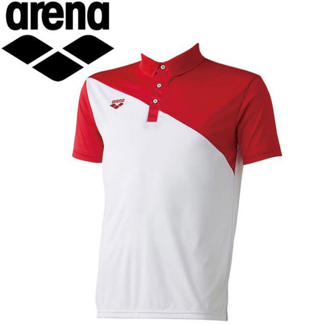 arena(アリーナ)の半額！新品arenaアリーナ半袖ポロシャツ赤レッドS メンズの水着/浴衣(水着)の商品写真