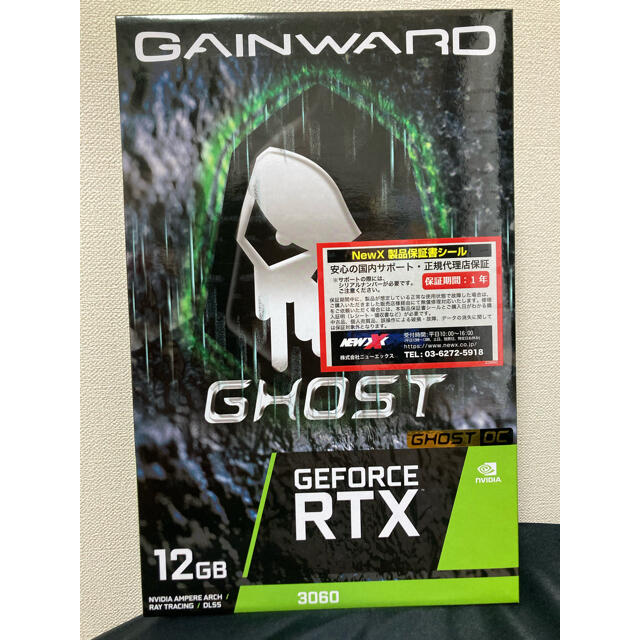 Ghost(ゴースト)の新品GAINWARD GeForce RTX3060 GHOST OC 12G スマホ/家電/カメラのPC/タブレット(PCパーツ)の商品写真