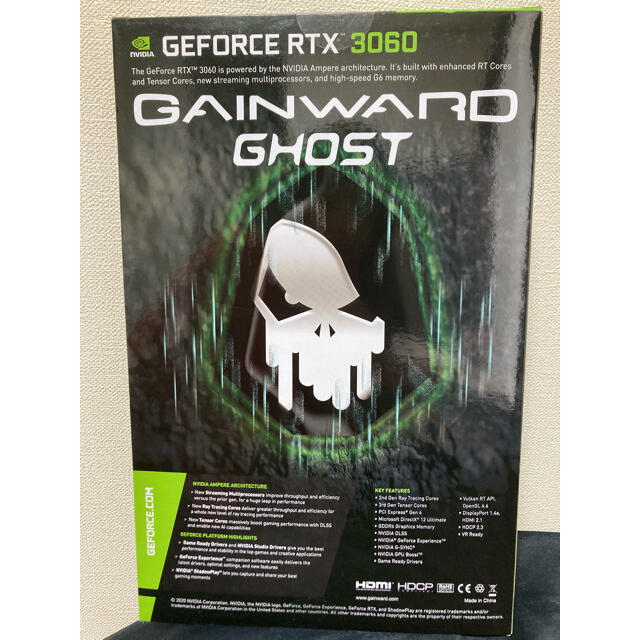 Ghost(ゴースト)の新品GAINWARD GeForce RTX3060 GHOST OC 12G スマホ/家電/カメラのPC/タブレット(PCパーツ)の商品写真