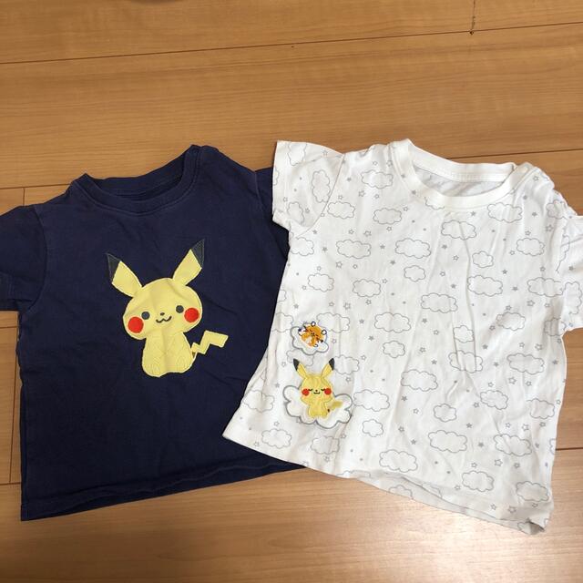 UNIQLO(ユニクロ)のユニクロ　ポケモン　ピカチュウ　2枚セット　90 キッズ/ベビー/マタニティのキッズ服男の子用(90cm~)(Tシャツ/カットソー)の商品写真