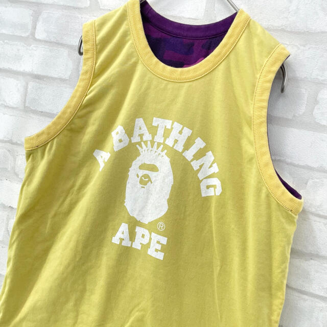 A BATHING APE(アベイシングエイプ)の【レア】A BATHING APE サルカモ リバーシブルノースリーブTシャツ メンズのトップス(Tシャツ/カットソー(半袖/袖なし))の商品写真