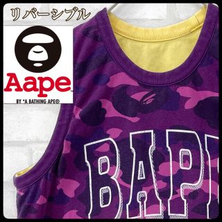 アベイシングエイプ(A BATHING APE)の【レア】A BATHING APE サルカモ リバーシブルノースリーブTシャツ(Tシャツ/カットソー(半袖/袖なし))