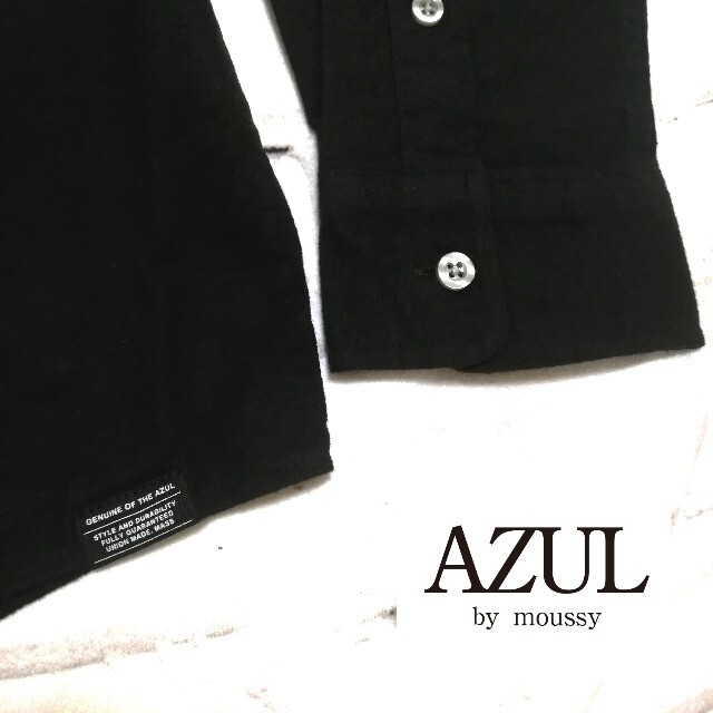 AZUL by moussy(アズールバイマウジー)の【未使用：Mサイズ】AZUL アズール　ブラックシャツ　シンプル　カッコイイ メンズのトップス(シャツ)の商品写真